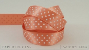 Melon Berry 5/8" Satin Dots Ribbon (5 yards) Melon Berry 5/8" Satin Dots Ribbon (5 yards)