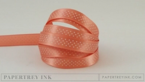 Melon Berry 3/8" Bitty Dot Satin Ribbon (5 yards) Melon Berry 3/8" Bitty Dot Satin Ribbon (5 yards)