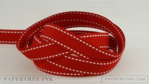 Pure Poppy 5/8" Saddle Stitch Ribbon (5 yards)