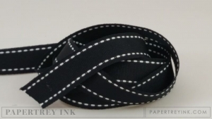 True Black 5/8" Saddle Stitch Ribbon (5 yards)