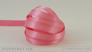 Hibiscus Burst 3/8" Bitty Dot Satin Ribbon (5 yards) Hibiscus Burst 3/8" Bitty Dot Satin Ribbon (5 yards)