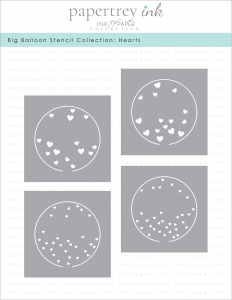 Big Balloon Stencil Collection: Hearts (set of 4)