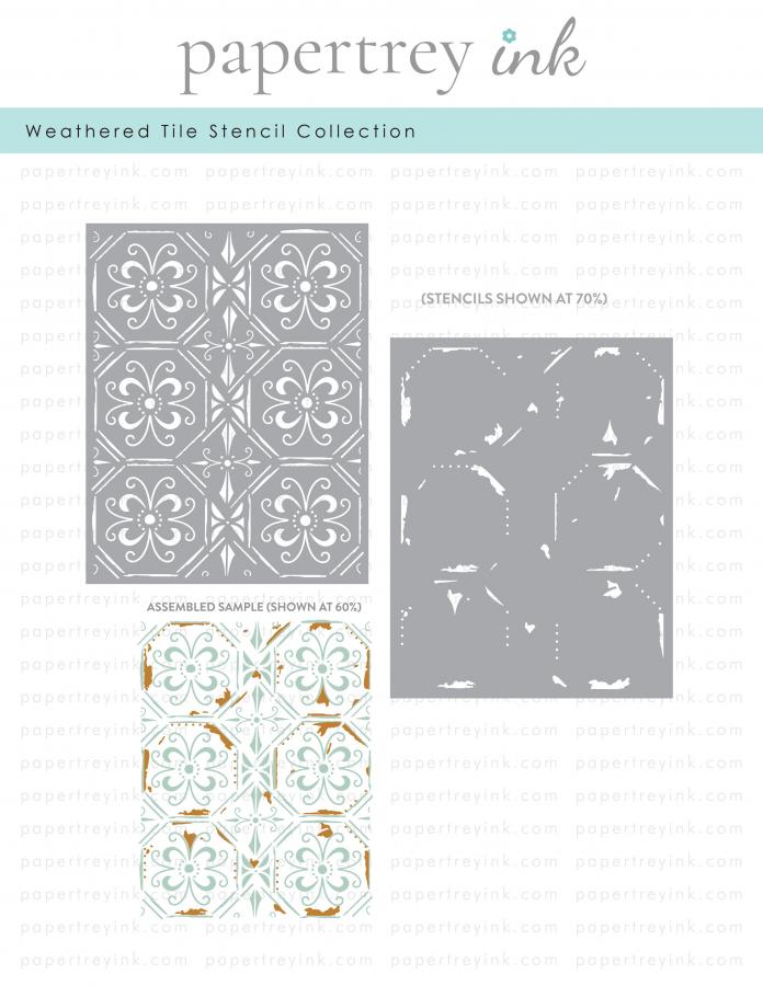 Weathered Tile Stencil Collection (set of 2)