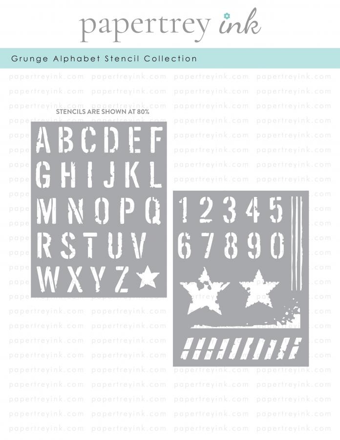 Grunge Alphabet Stencil Collection (set of 2)