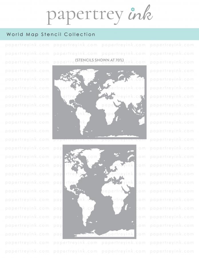 World Map Stencil Collection (set of 2)