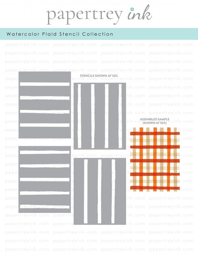 Watercolor Plaid Stencil Collection (set of 4)