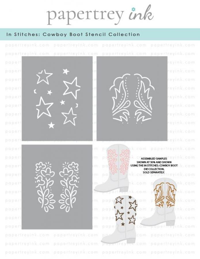 In Stitches: Cowboy Boot Stencil Collection (set of 3)