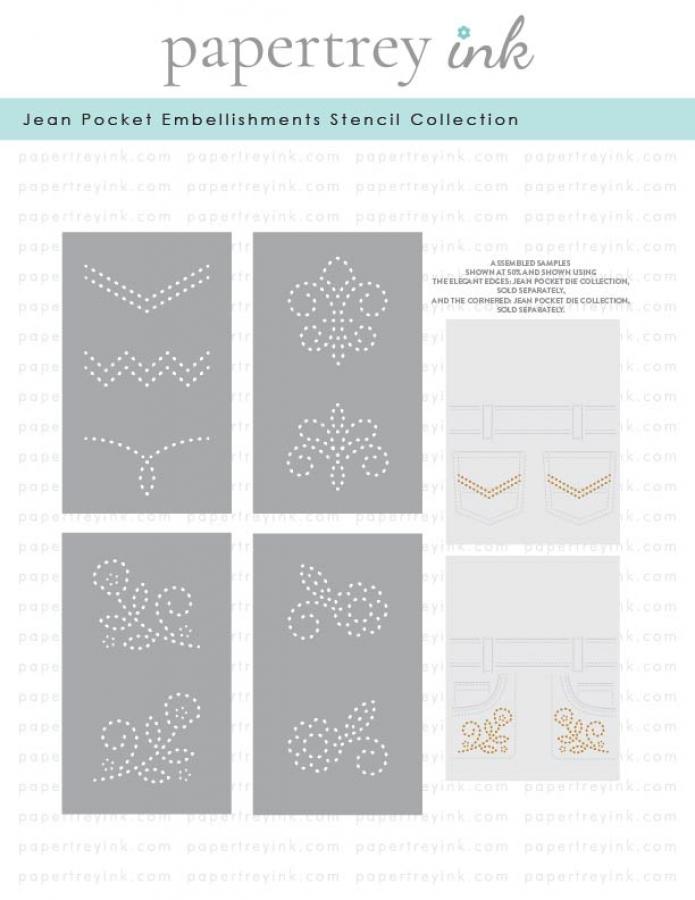 Jean Pocket Embellishments Stencil Collection (set of 4)