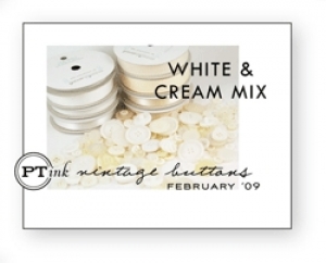 White & Cream Mix Vintage Buttons
