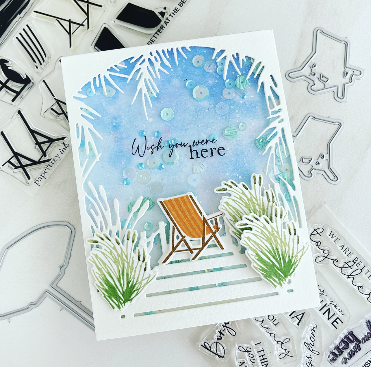 Just Sentiments: Wish You Were Here Mini Stamp Set