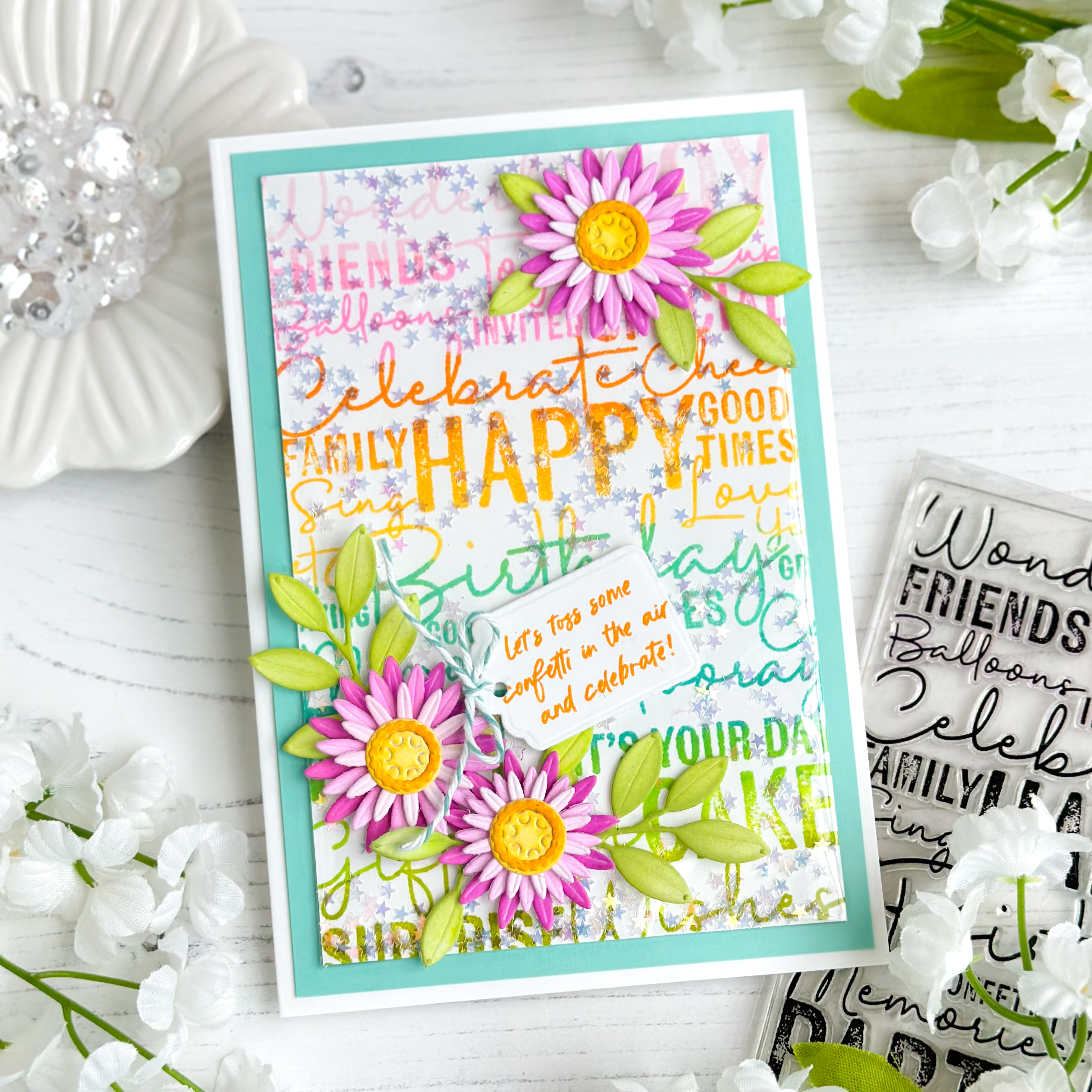 Birthday Wishes Background Stamp Set