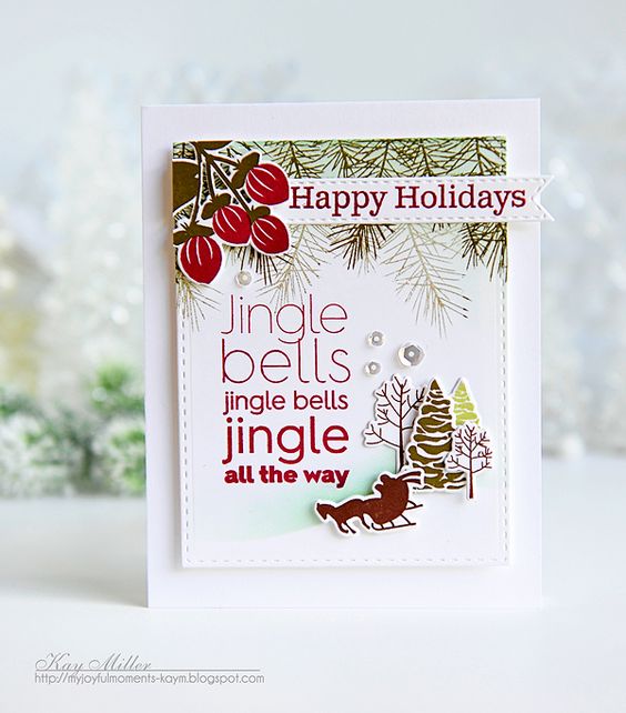Holiday Greens Borders Stamp Set: Papertrey Ink Clear 