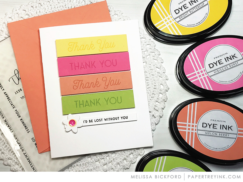 Sentiment Staples: Thank You Mini Stamp Set: Papertrey Ink Clear Stamps