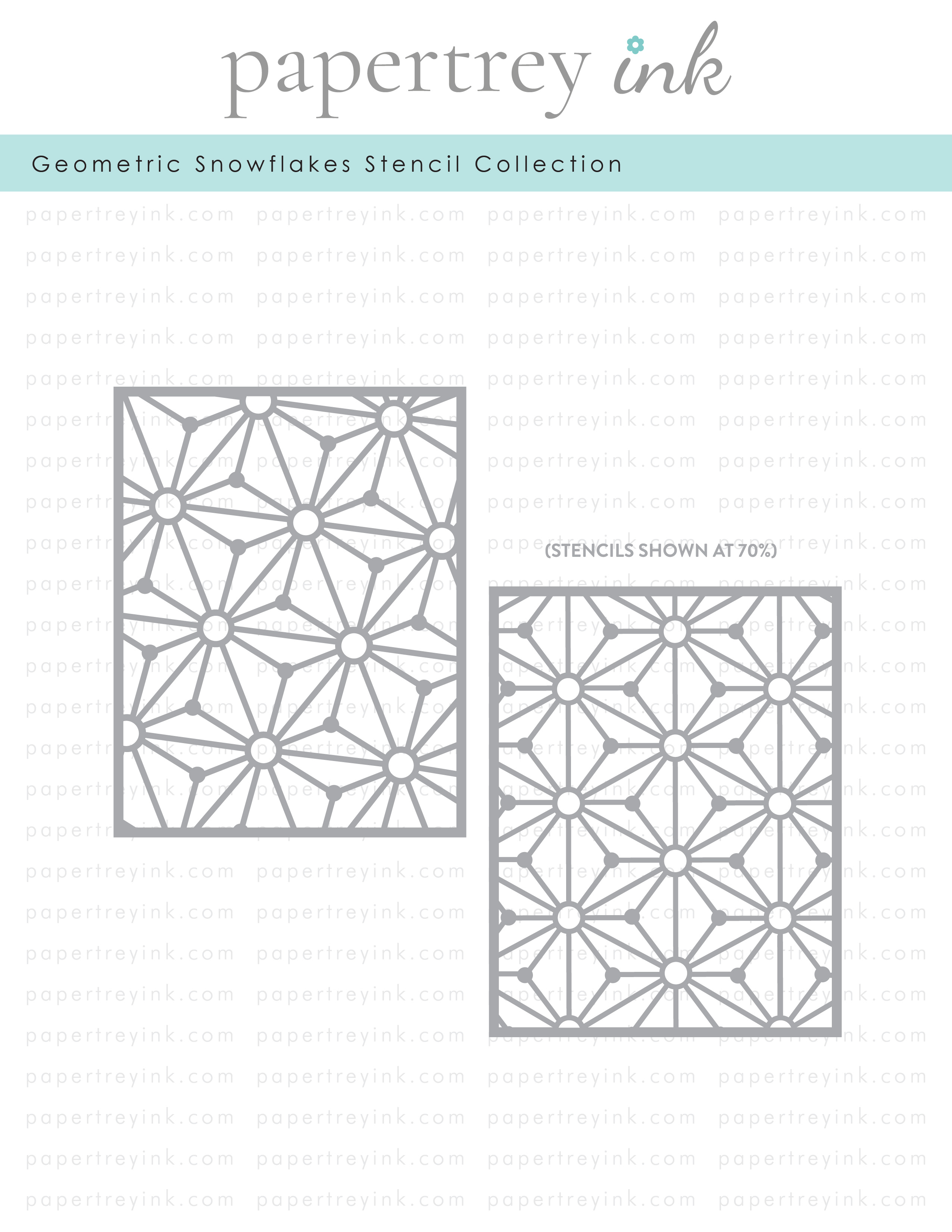 Papertrey Ink Geometric Snowflakes Stencil Collection (set of 2)