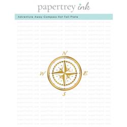 Adventure Away Compass Hot Foil Plate