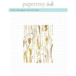 Rustic Woodgrain Hot Foil Plate
