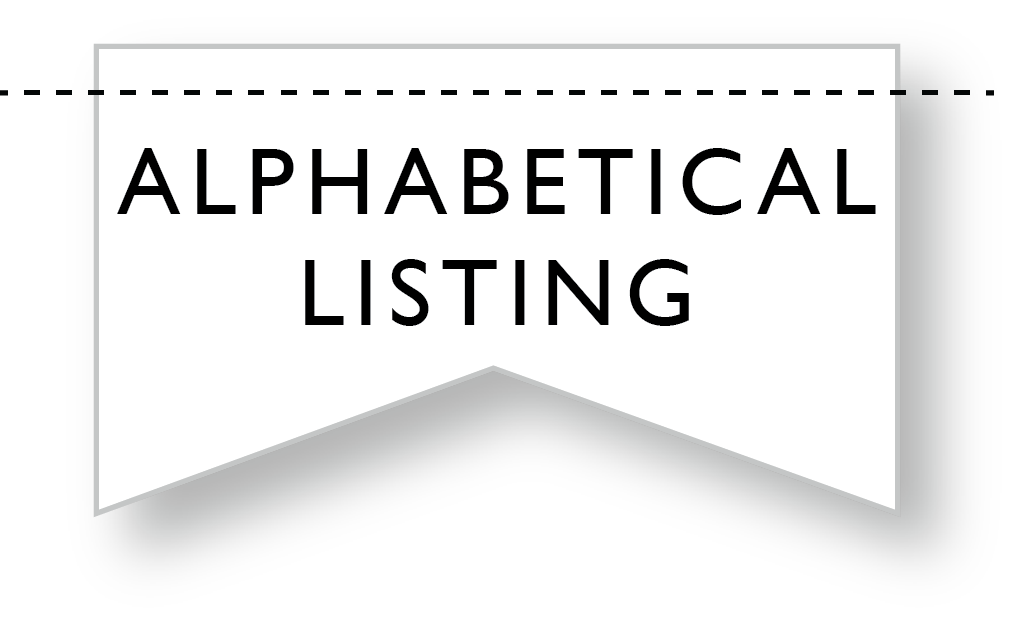 Alphabetical listing