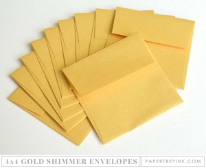 Don't Forget to Write: 4 x 4 Gold Shimmer Envelopes (10 envelopes) Don't Forget to Write: 4 x 4 Gold Shimmer Envelopes (10 envelopes)