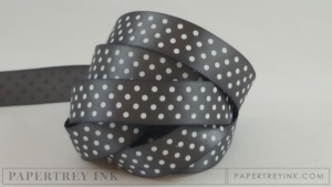 Smokey Shadow 5/8" Satin Dots Ribbon (5 yards) Smokey Shadow 5/8" Satin Dots Ribbon (5 yards)